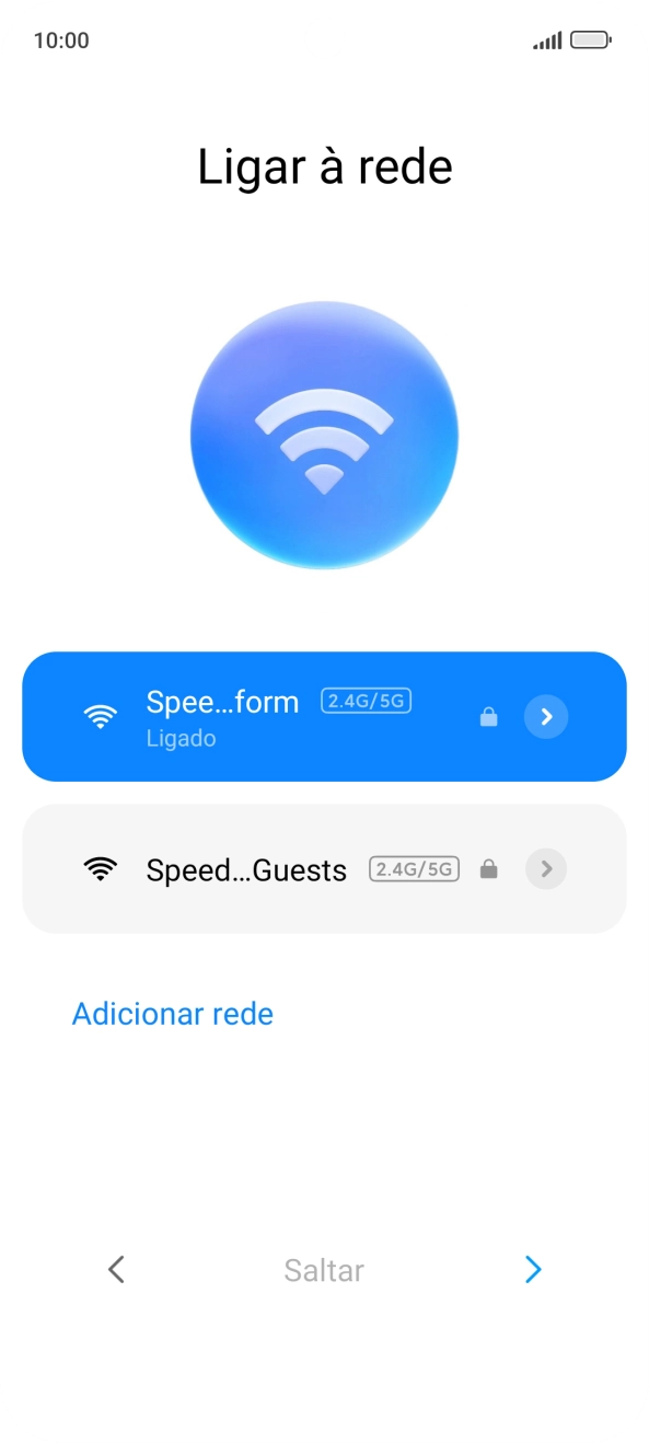 Prima a seta para a direita.