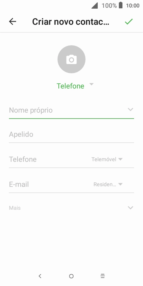 Prima a lista suspensa da lista de contactos.