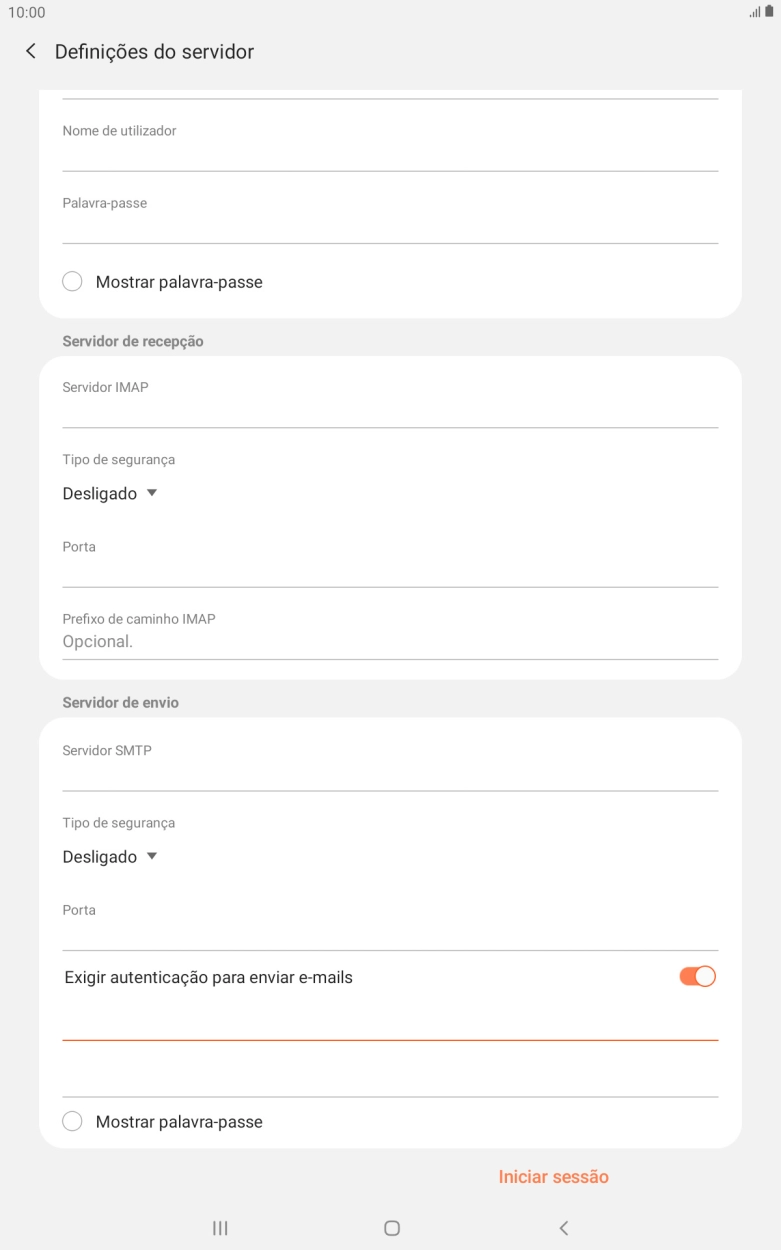 Prima o segundo campo sob 