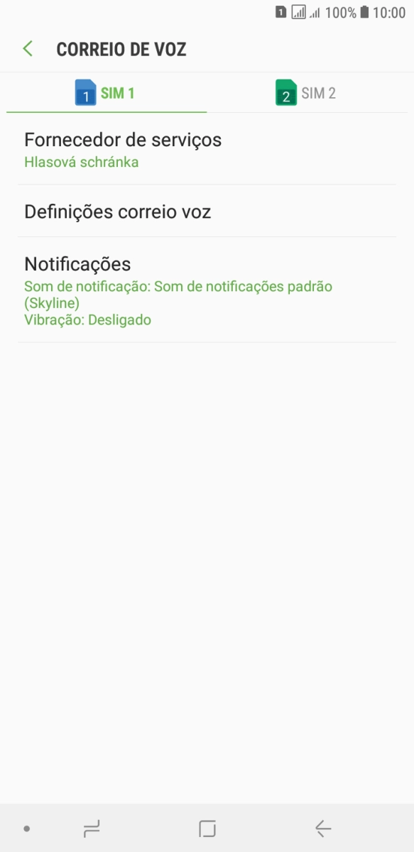 Prima o cartão SIM pretendido.