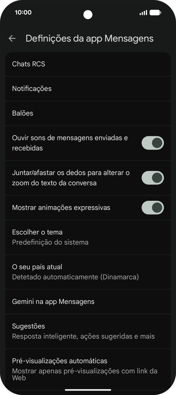 Prima Gemini na app Mensagens.