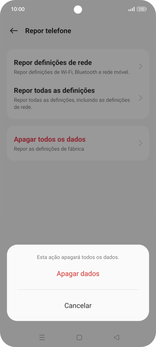 Prima Apagar dados.