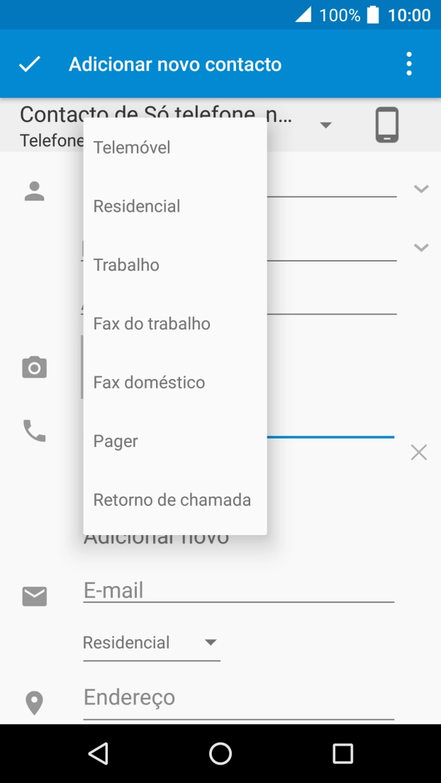 Prima o tipo de número pretendido.