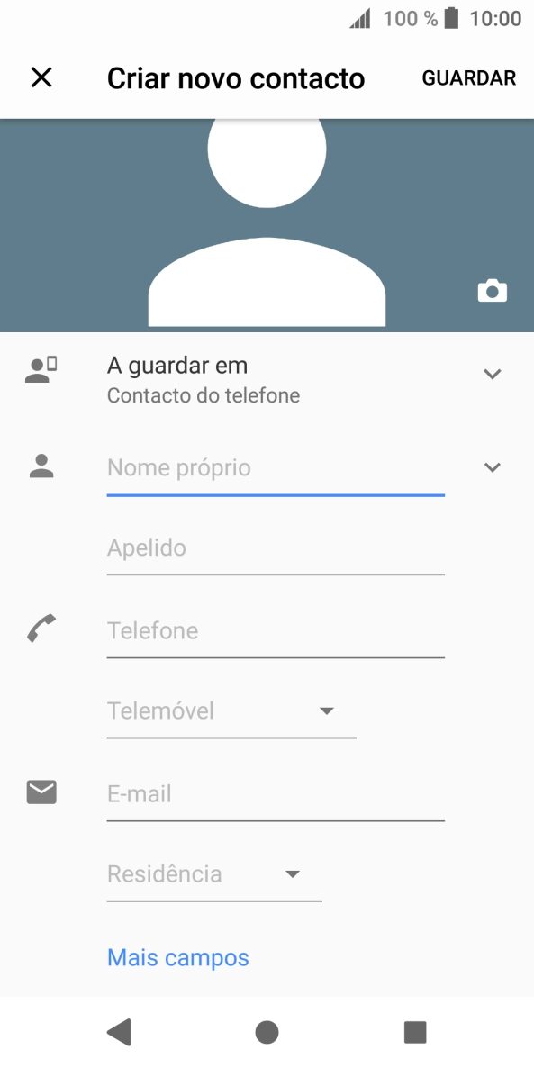 Prima a lista suspensa da lista de contactos.