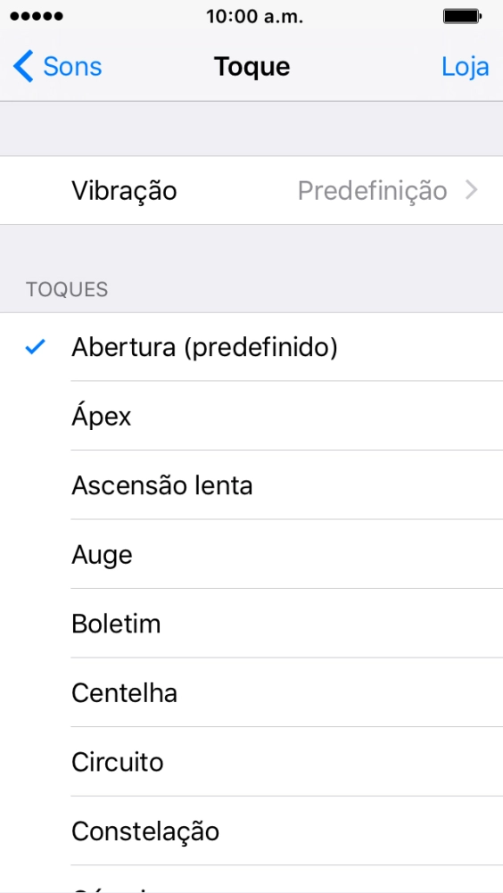 Prima os tons de toque pretendidos para os ouvir.