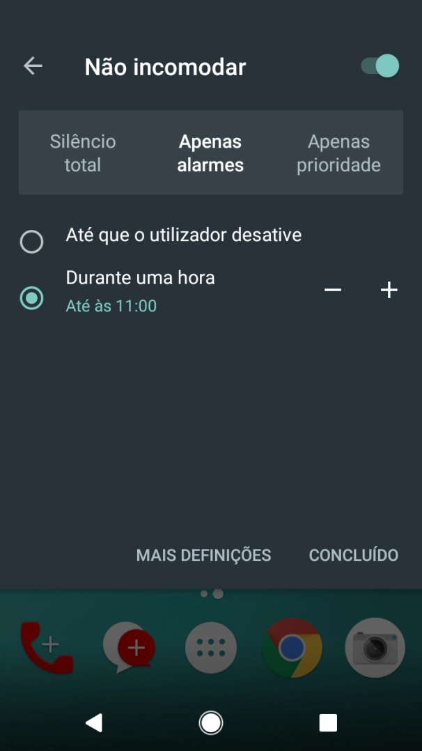 Se ativar a função, prima CONCLUÍDO.