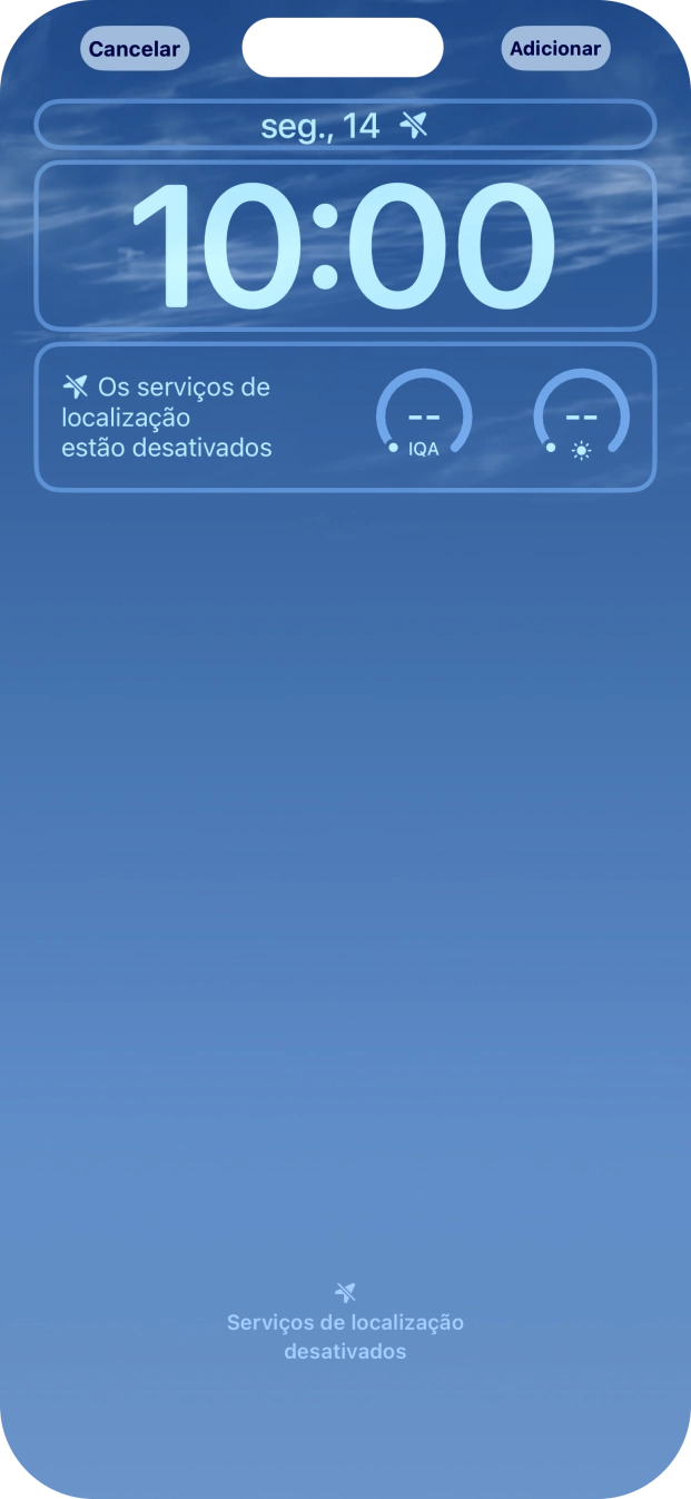 Se pretender personalizar a visualização da data no ecrã de bloqueio, prima o widget de data e siga as indicações no ecrã para escolher a visualização pretendida para o widget.