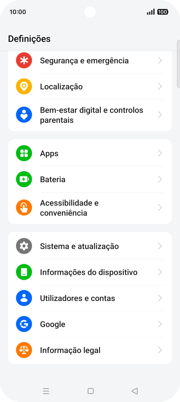 Prima Utilizadores e contas.