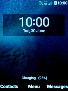 When the battery charging icon is displayed, the battery is charging.