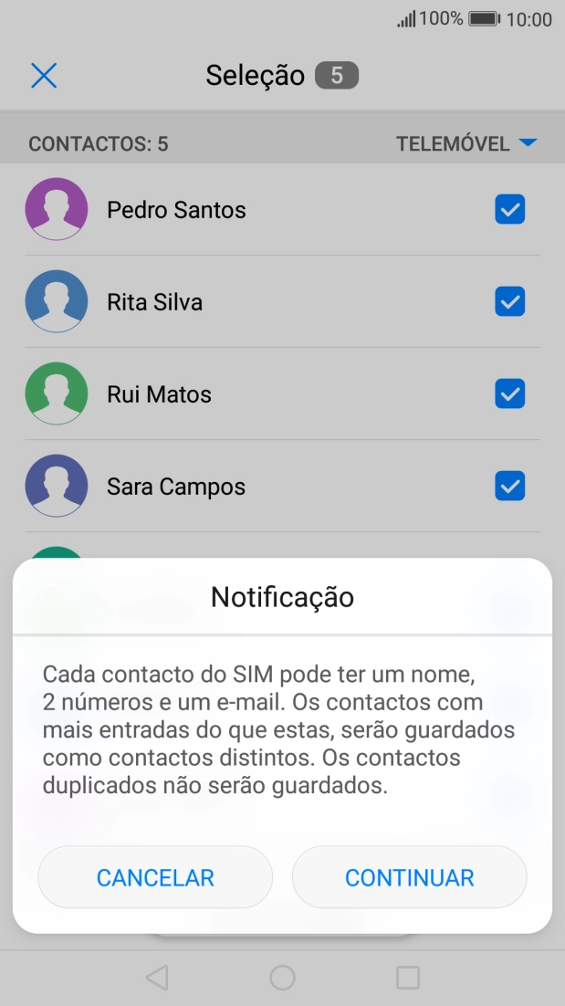 Prima CONTINUAR.