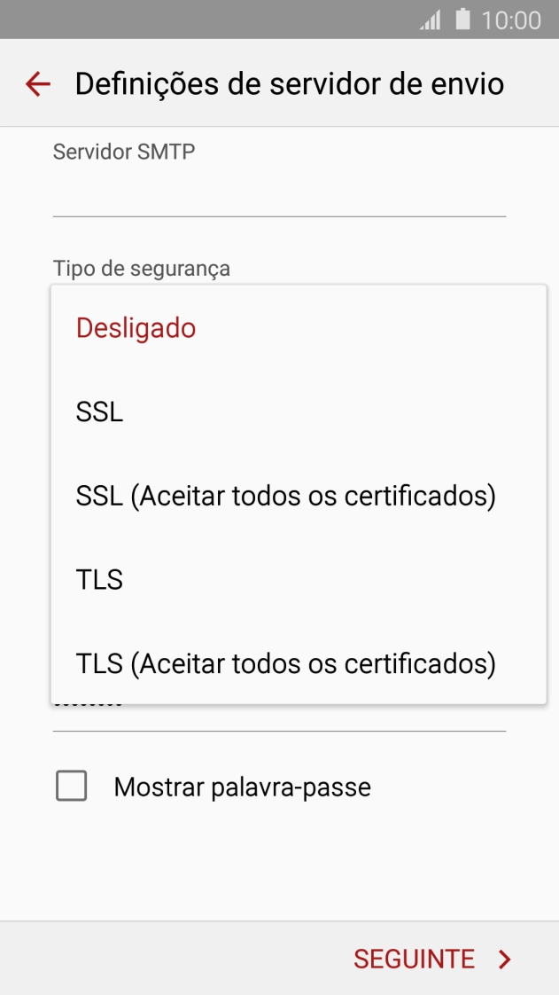 Prima Desligado para desativar a função.