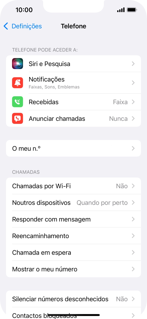 Prima Mostrar o meu número.