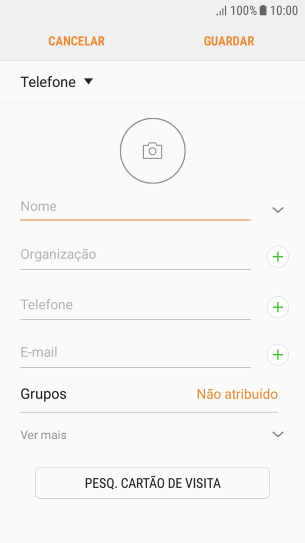 Prima a lista suspensa da lista de contactos.