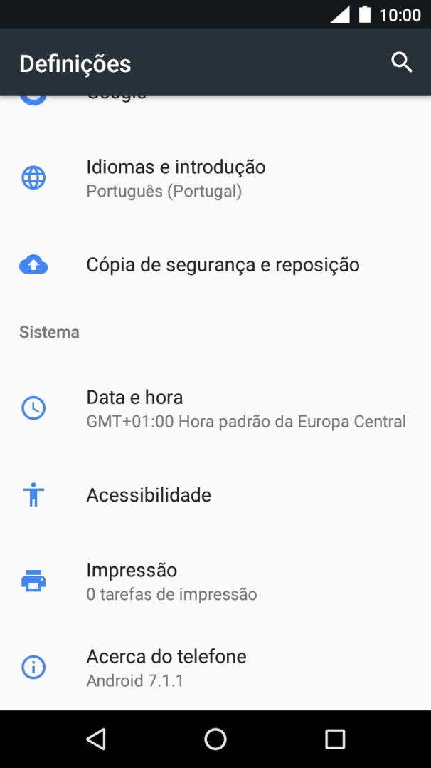 Prima Acerca do telefone.