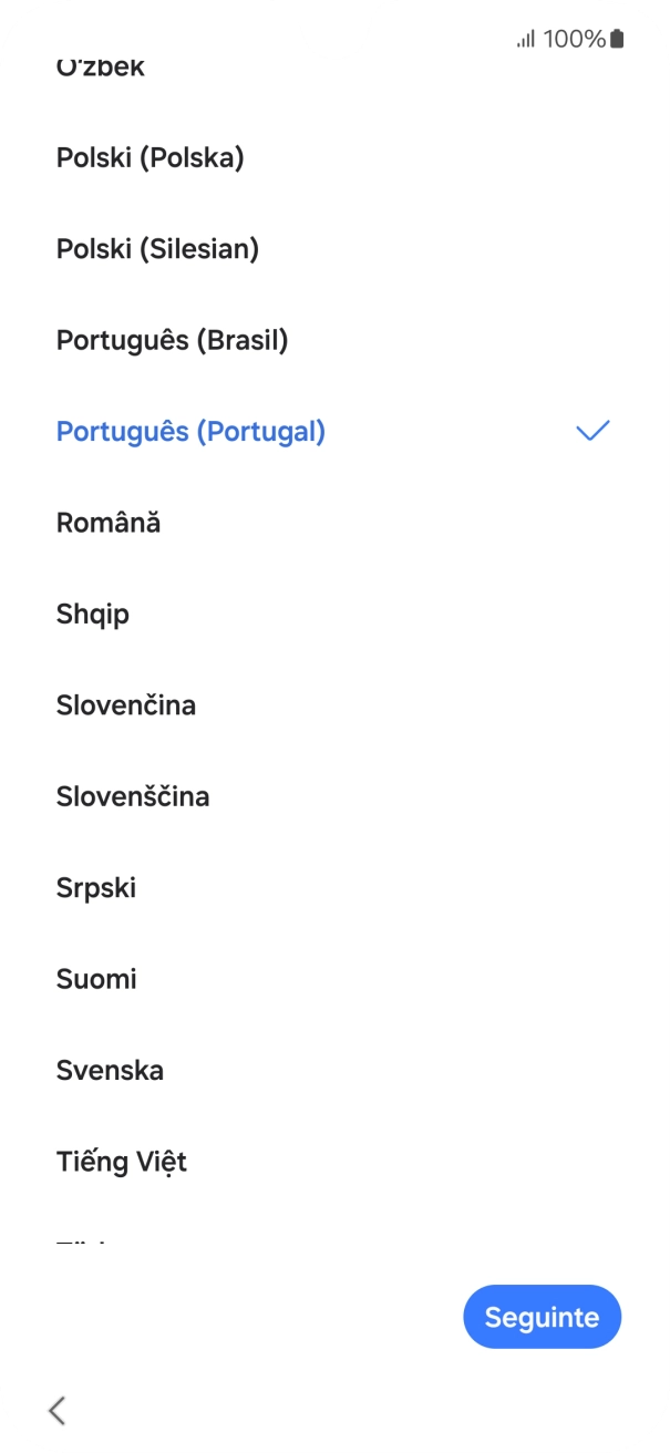 Prima o idioma pretendido.