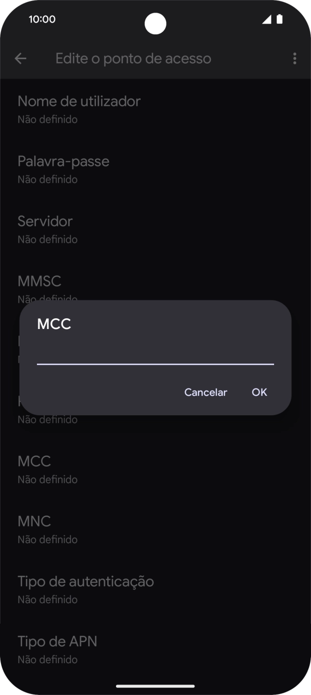 Introduza 268 e prima OK.