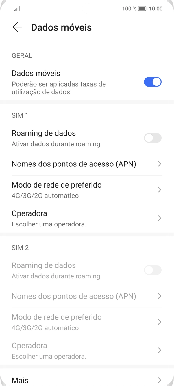 Prima Nomes dos pontos de acesso (APN).