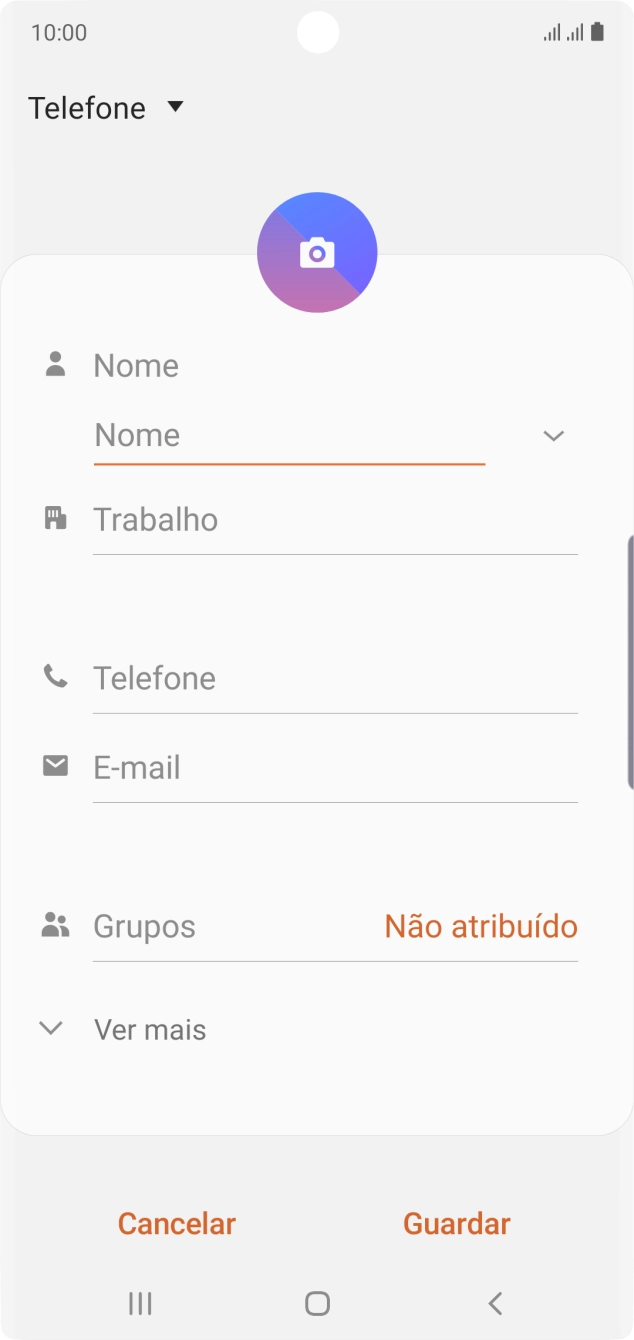 Prima a lista suspensa da lista de contactos.