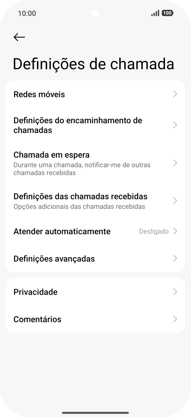 Prima Definições avançadas.