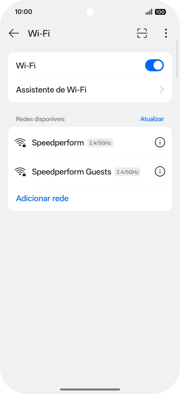 Prima a rede Wi-Fi pretendida.