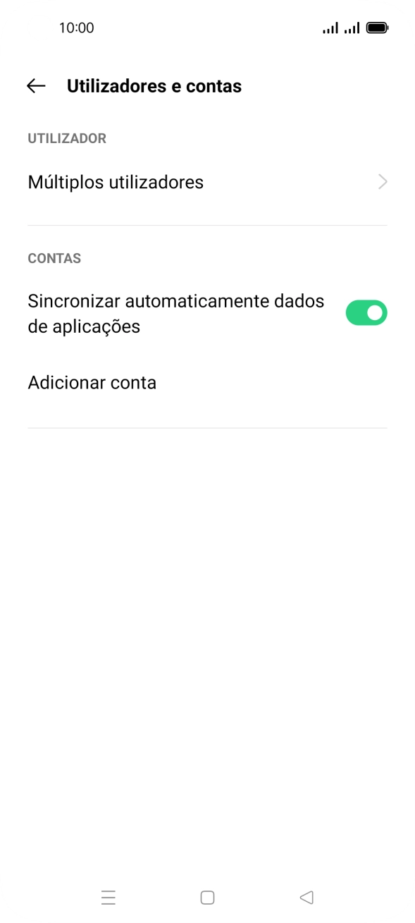 Prima Adicionar conta.