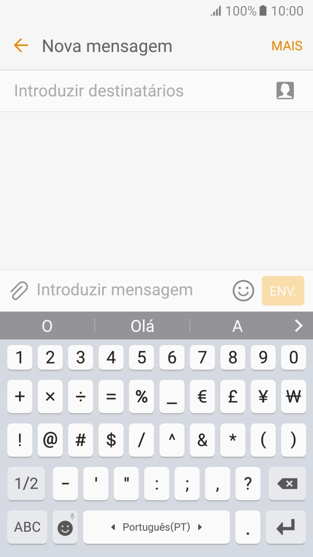 Prima os algarismos ou os caracteres especiais pretendidos.