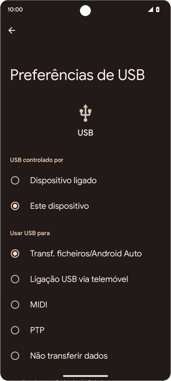 Prima Transf. ficheiros/Android Auto.