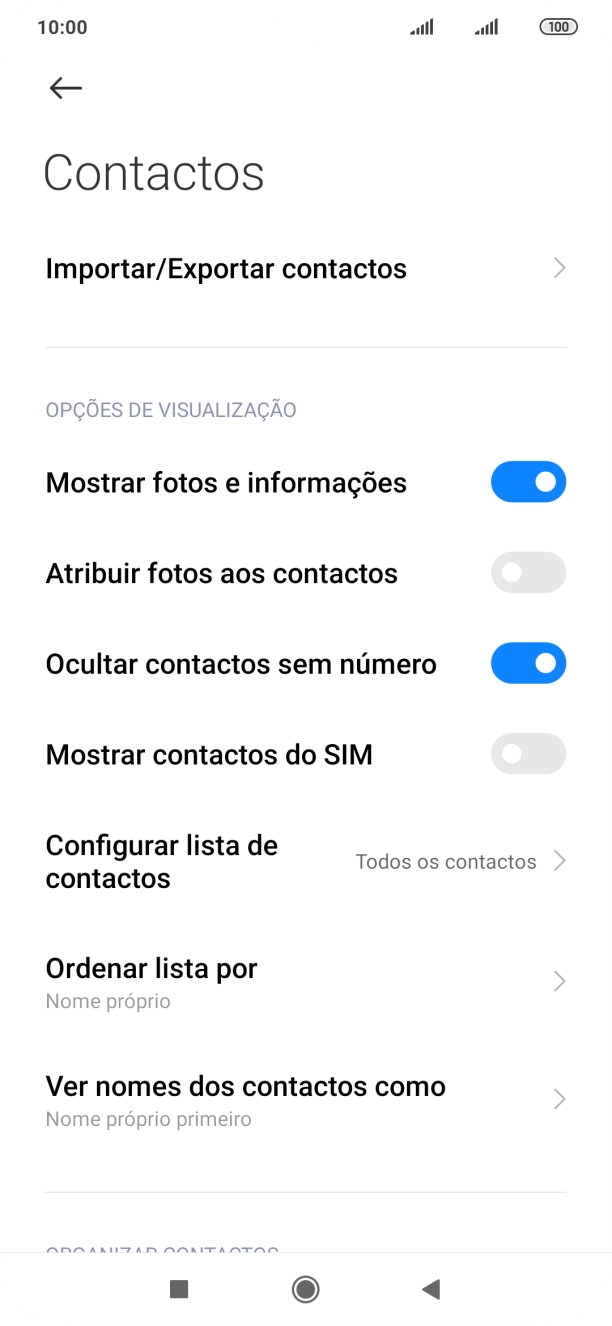 Prima Importar/Exportar contactos.