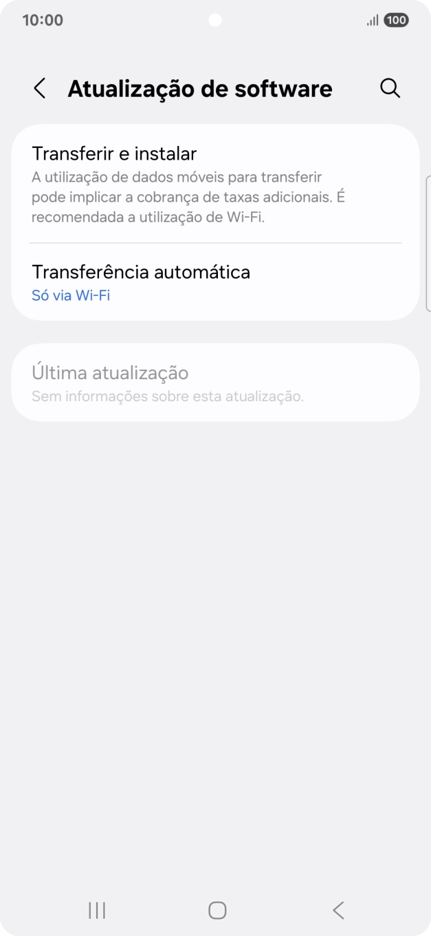 Prima Transferir e instalar. Se existir uma nova versão de software disponível, será agora indicado no ecrã. Siga as indicações no ecrã para atualizar o software do telefone.