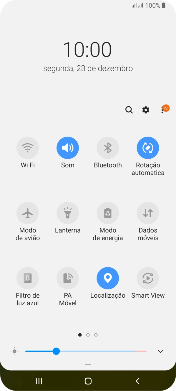 Prima o ícone de definições.