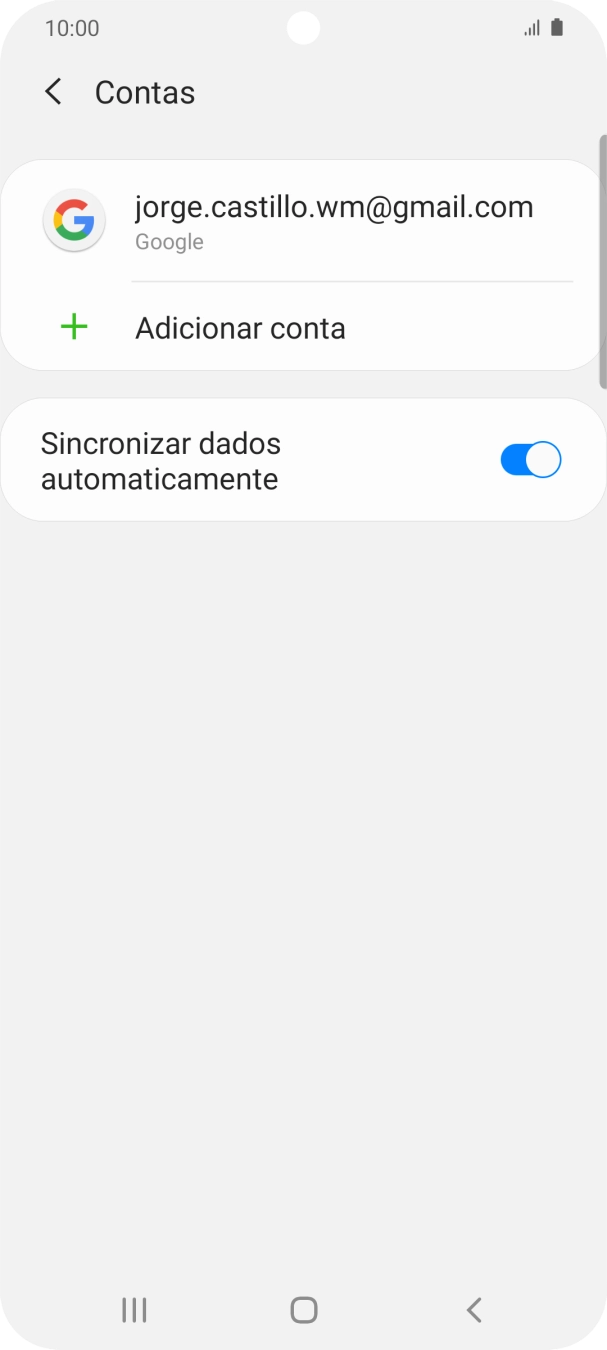 Prima Adicionar conta.