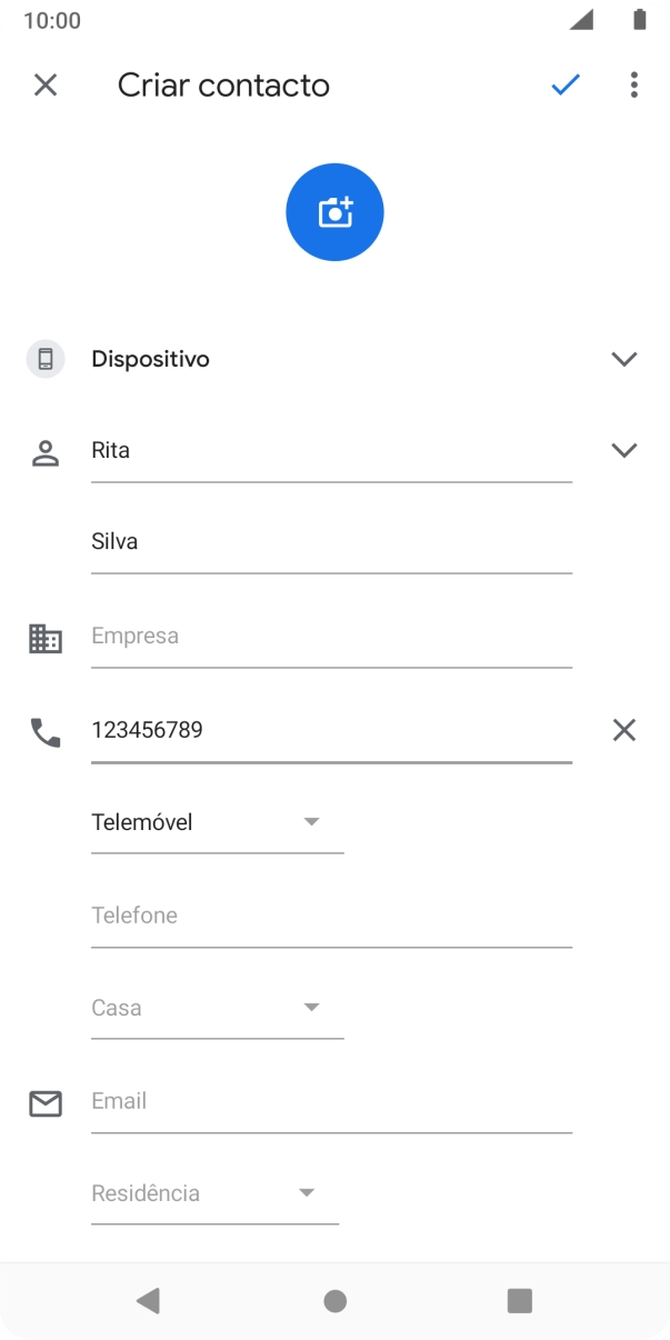 Prima o ícone para aceitar.