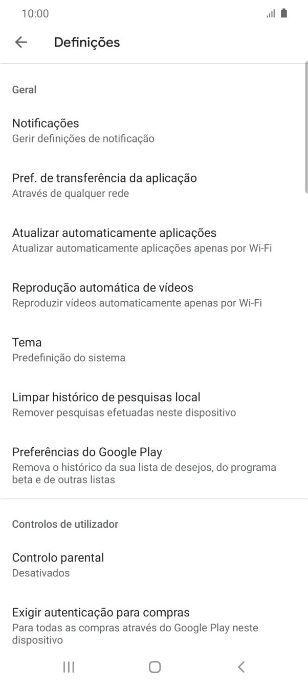 Prima Atualizar automaticamente aplicações.