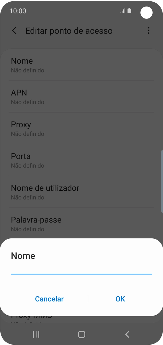 Introduza Vodafone Internet e prima OK.
