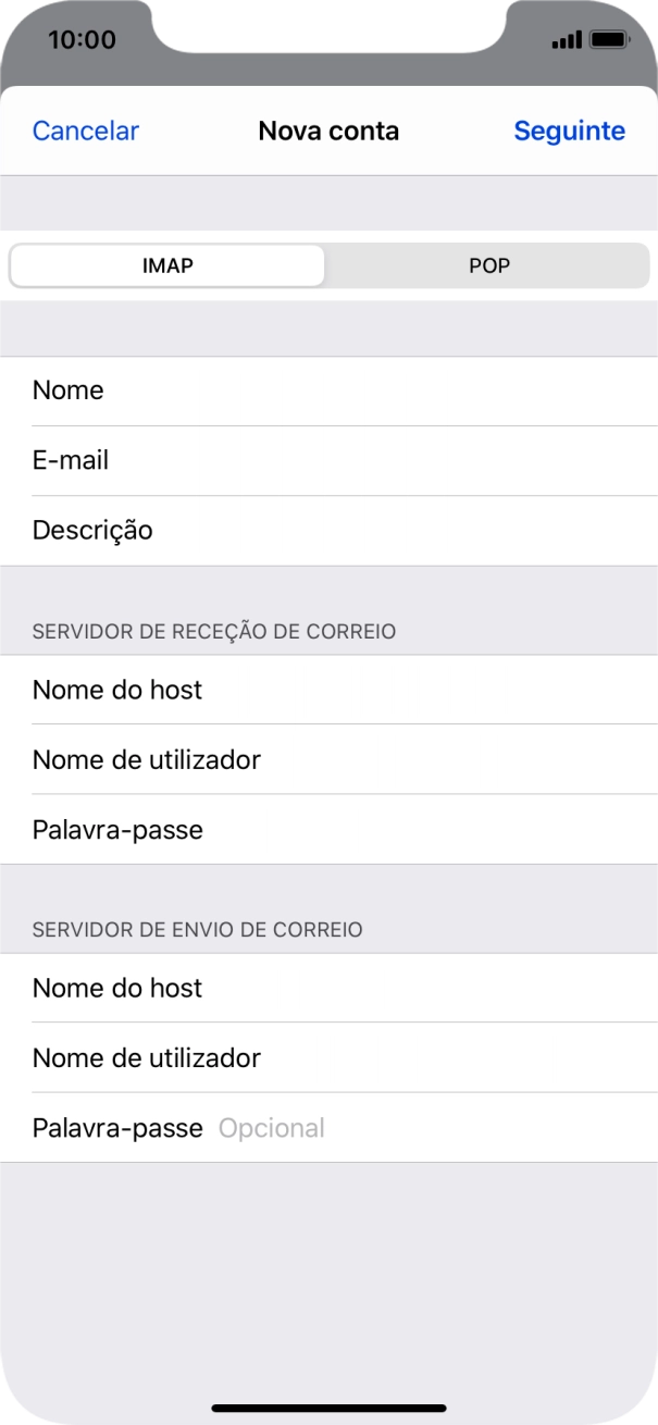 Prima Palavra-passe e introduza a password da sua conta de e-mail.