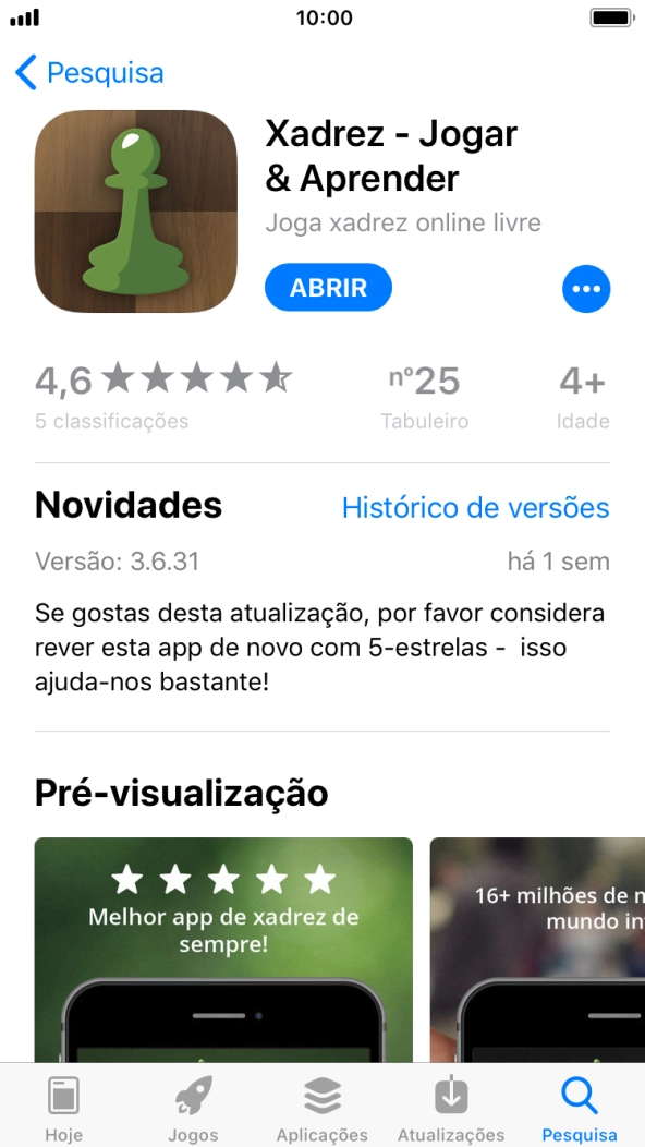 Prima a tecla de início para terminar e voltar ao ecrã inicial.
