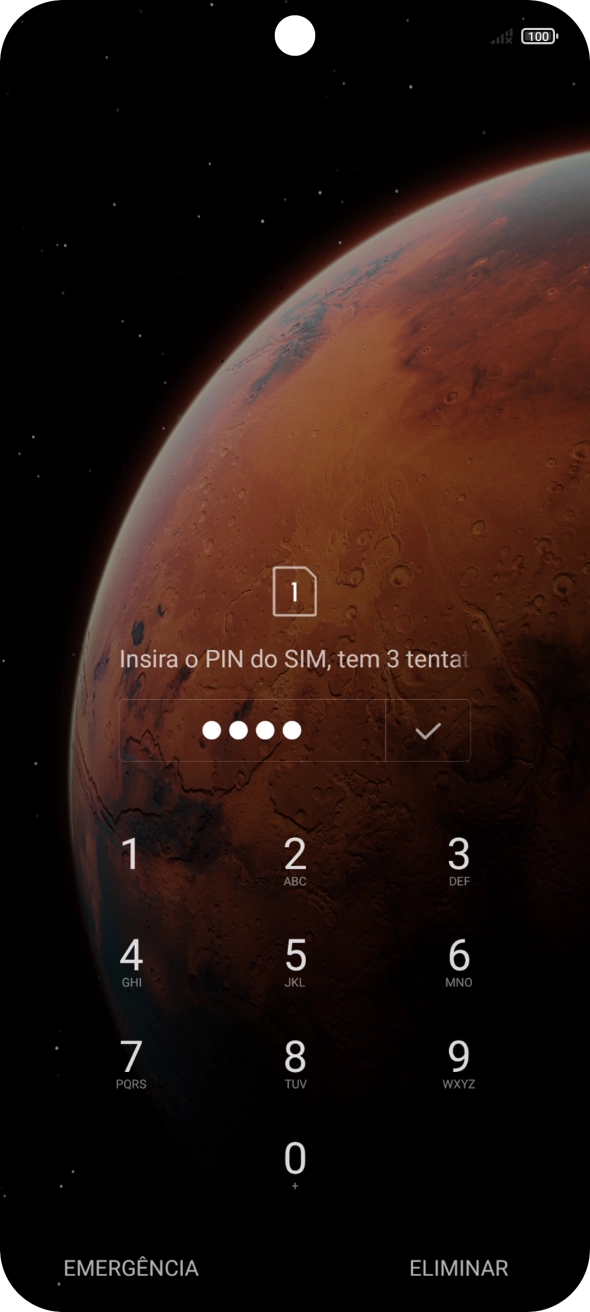 Se solicitado, deve introduzir o código PIN e premir o ícone para aceitar.