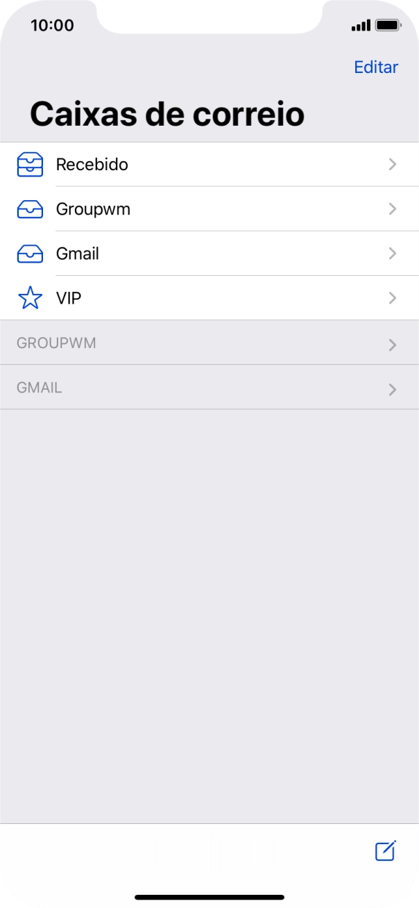 Prima a conta de e-mail pretendida.
