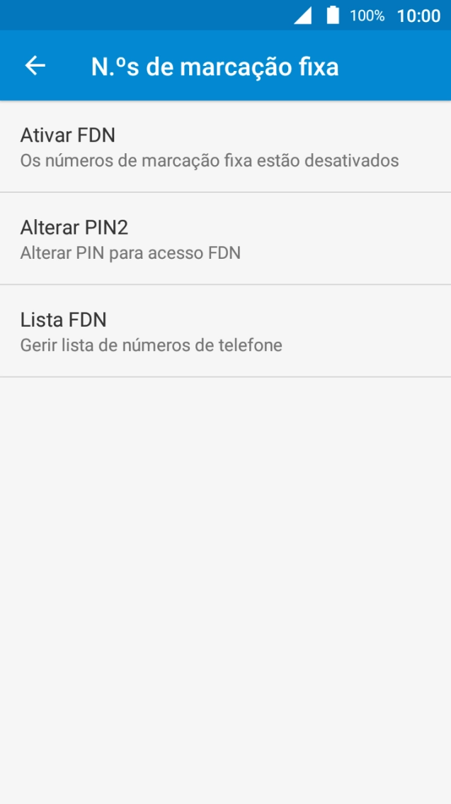 Prima Ativar FDN para ativar a marcação permitida.