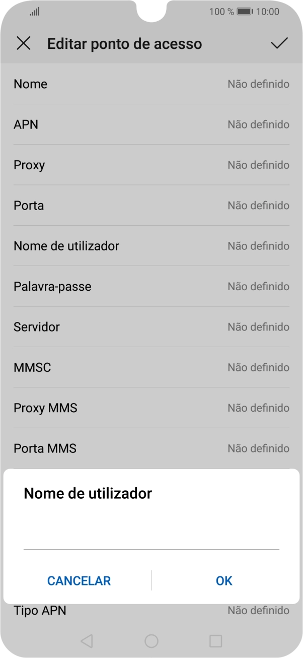 Introduza vodafone e prima OK.