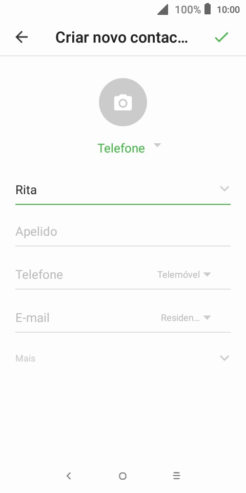 Prima Apelido, e introduza o apelido pretendido.