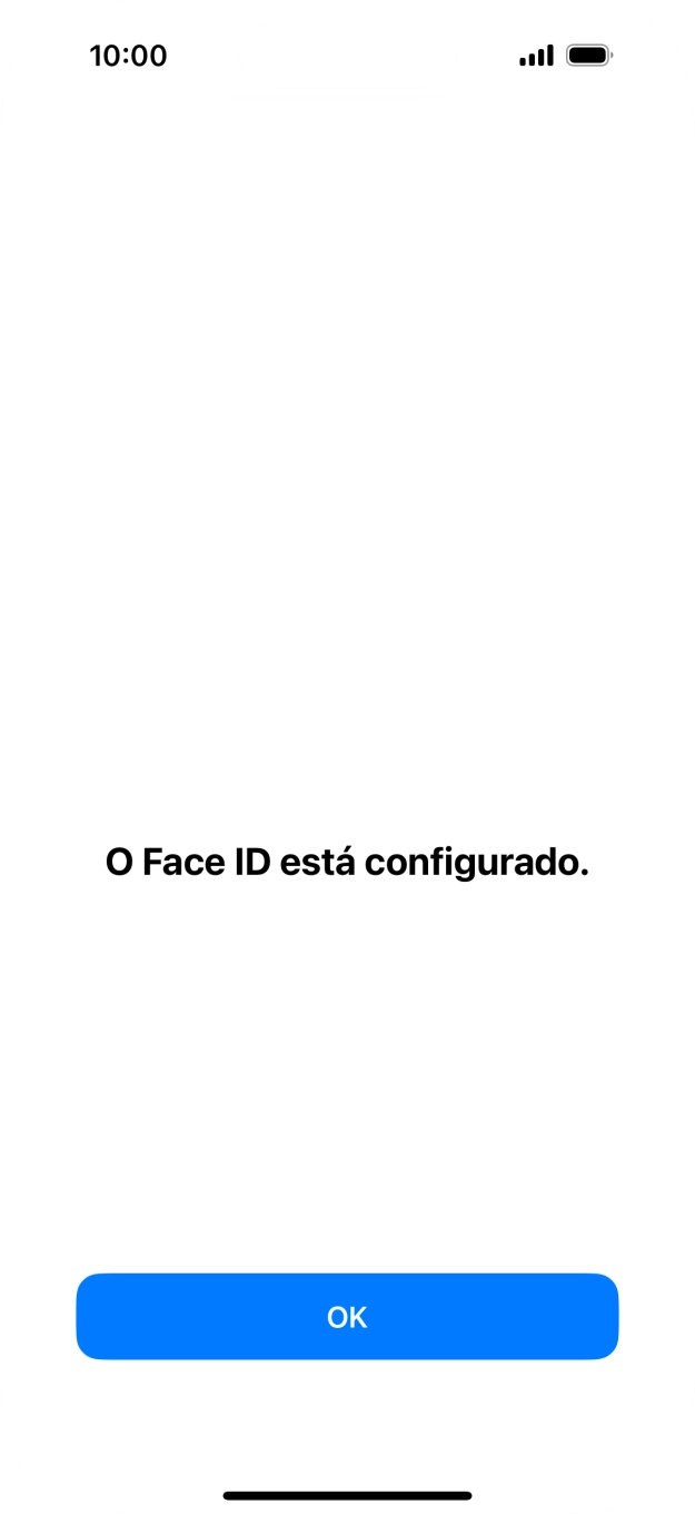 Prima OK. Se ainda não tiver escolhido um código de bloqueio do telefone, introduza um código à escolha duas vezes de seguida.