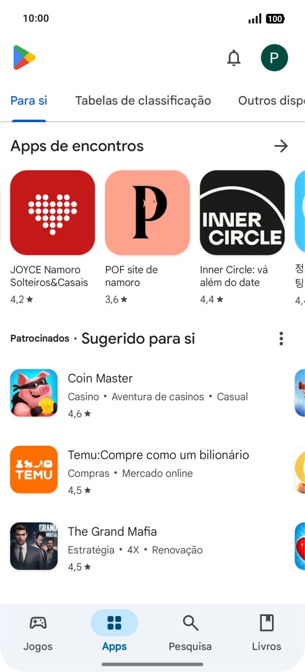 Prima o ícone de perfil.