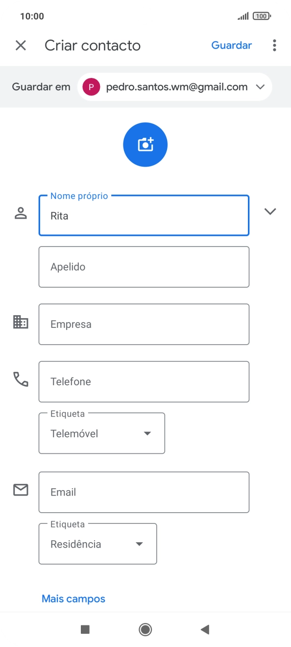 Prima Apelido, e introduza o apelido pretendido.