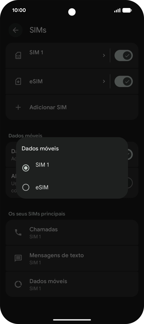 Prima o plano pretendido.