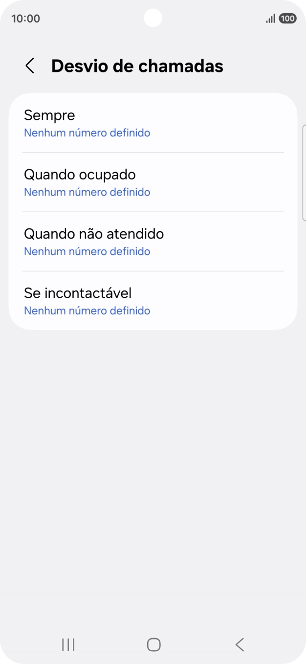 Prima o tipo de desvio pretendido.