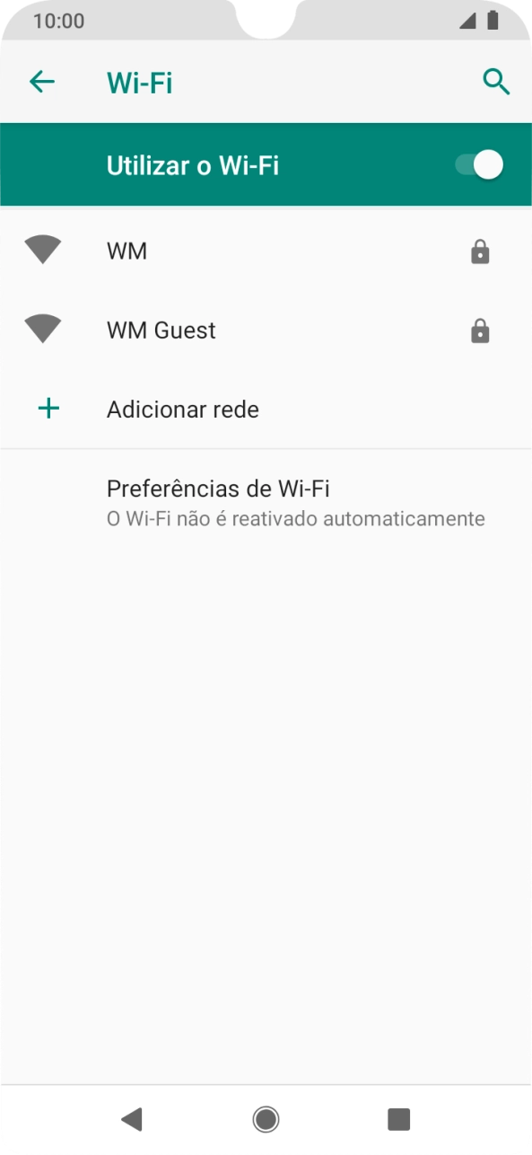 Prima a rede Wi-Fi pretendida.