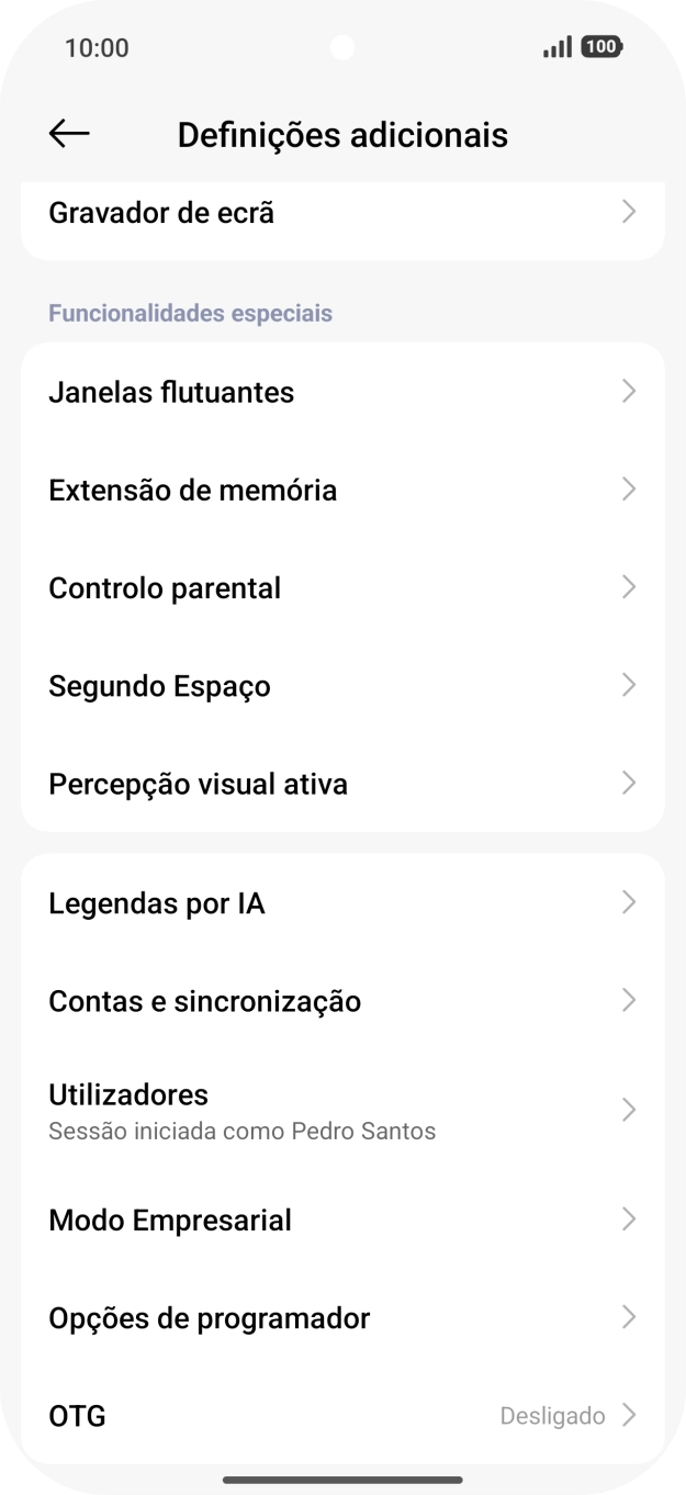 Prima Contas e sincronização.