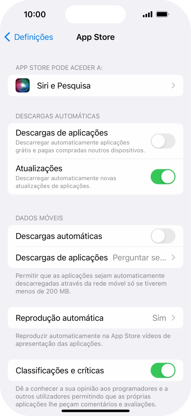 Prima o indicador junto aos tipos de conteúdo pretendidos para ativar ou desativar a função.