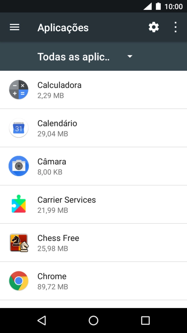 Prima a app pretendida.